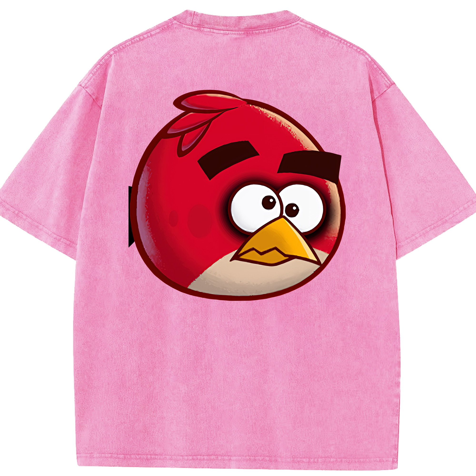 （画像用） Angry Birds アングリーバード 綿100% ヴィンテージ風 半袖Tシャツ（背面プリント）